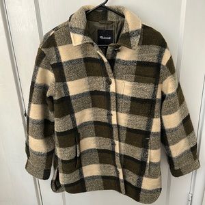 Madewell Belrose Shirt Jacket in Maran Plaid